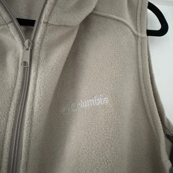 Columbia Sportswear men’s gray tan fleece zip up vest jacket size XL - Picture 2 of 3